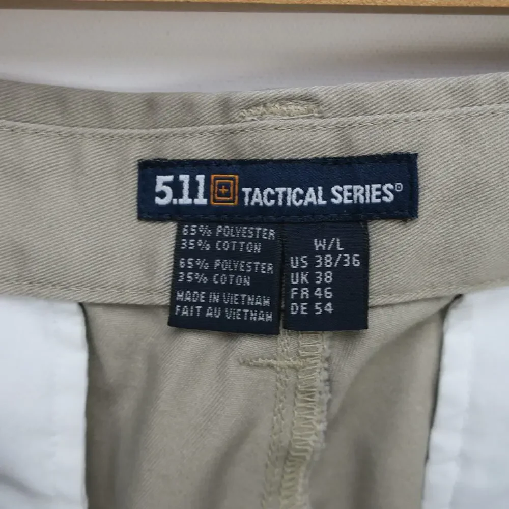 5.11 Tactical Chino Pants Mens 38x34 Khaki Utility Workwear Hidden Pocket